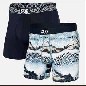 Saxx ULTRA 2 pack Boxer Briefs Ultimate Comfort Foggy Mountain & Ink